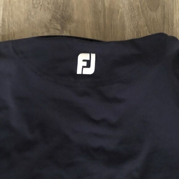 FootJoy FJ Golf Solid Pique Short Sleeve Navy Blue Polo Shirt Sz Large Bird Logo - Picture 8 of 10